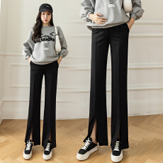 批发腿精孕妇裤子春季九分打底直筒开叉<b class='q'>大码</b>西裤外穿夏装职业装喇叭裤