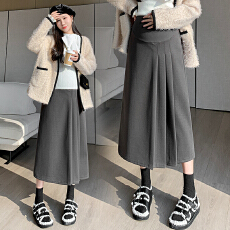 批发孕妇百褶半身裙秋冬厚实毛呢a字<b class='q'>半裙</b>遮胯显瘦中长款百搭托腹裙子