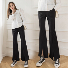 批发腿精孕妇裤子春季九分打底直筒开叉<b class='q'>大码</b>西裤外穿夏装职业装喇叭裤