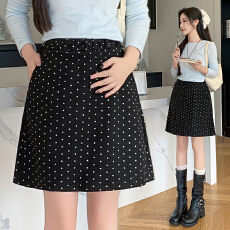 批发孕妇半身裙2026新款春装波点针织短裙<b class='q'>冬</b>季外穿包臀A字裙子