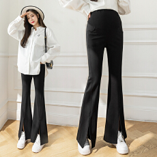 批发腿精孕妇裤子春季九分打底直筒开叉<b class='q'>大码</b>西裤外穿夏装职业装喇叭裤