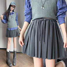 批发孕妇半身短裙夏季托腹A字百褶裙防走光孕妇春秋外穿绝美孕妇装