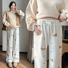 批发<b class='q'>孕妇</b><b class='q'>腊肠狗</b>刺绣卫裤女2026春秋<b class='q'>新款</b>运动卫裤小个子直筒阔腿长裤