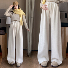 孕妇一体裤新款运动裤女春秋季阔腿直筒休闲宽松型常规卫裤子