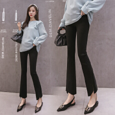 批发<b class='q'>孕妇</b><b class='q'>裤子</b>小个子九分裤夏季薄款高个子低腰弹力<b class='q'>修身</b>黑色显瘦喇叭裤