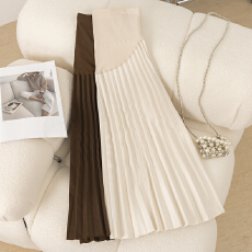 批发百褶半身裙<b class='q'>孕妇</b><b class='q'>春秋</b>新款高腰托腹长裙<b class='q'>宽松</b>中长款a字托腹伞裙