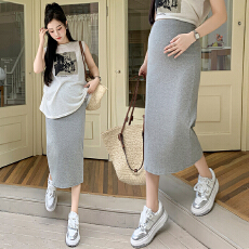 孕妇半身裙春秋季外穿休闲长款包臀2026新款大码无托腹高腰小个子