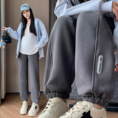 批发孕妇裤子秋季外穿休闲运动裤孕期春秋款卫裤高腰托腹束脚裤常规