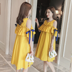 批发孕妇装夏装高级感大码宽松显瘦<b class='q'>长裙</b>洋气减龄辣妈裙夏季孕妇连衣裙