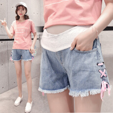 批发孕妇短裤夏季外穿薄款三分宽松休闲阔腿牛仔裤子打底裤夏天装