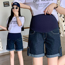 孕妇短裤夏季薄款外穿五分阔腿裤夏款潮流百搭高腰牛仔裤子春夏