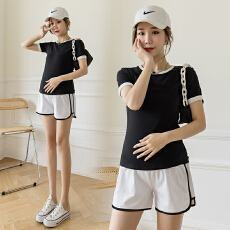 孕妇运动短裤夏季外穿时尚宽松大码薄款高腰裤潮流休闲孕妇装夏装