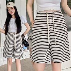 批发孕妇短裤夏季简约孕妇裤子条纹休闲宽松型阔腿裤孕妇装夏季潮装