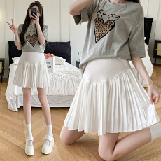 批发孕妇百褶裙半身裙托腹A字裙半身纯色孕妇<b class='q'>百搭</b>短裙夏季孕妇装