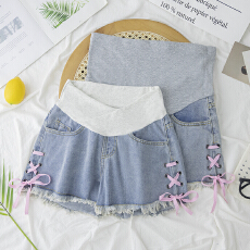 孕妇短裤夏季外穿薄款三分宽松休闲阔腿牛仔裤子打底裤夏天装