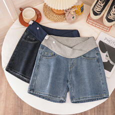 批发<b class='q'>孕妇</b><b class='q'>短裤</b>夏季新款外穿薄款牛仔五分裤宽松打底运动休闲裤子女