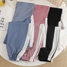 批发孕妇阔腿裤女春夏宽松休闲直筒冰丝长裤夏季外穿<b class='q'>大码</b>垂感针织裤子