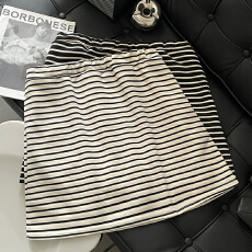 批发休闲孕妇<b class='q'>短裙</b>女夏季春秋季小个子百搭<b class='q'>条纹</b>包臀A字简约半身裙