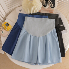 孕妇短裤女夏季外穿天丝牛仔五分阔腿夏天裤子小个子宽松中裤夏装