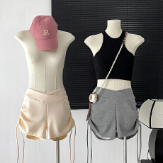 批发孕妇夏装女裤子夏季薄款抽绳褶皱潮妈低腰热裤a字空气棉短裤