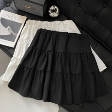 孕妇荷叶边裙半身裙托腹A字裙半身纯色孕妇百搭甜美裙夏季孕妇装