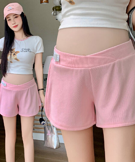 임산부 캐주얼 운동 반바지 여성 여름 얇은 스타일 외출용 임산부 바지 여름 루즈핏 넓은 다리 레깅스 여름 드레스 바지