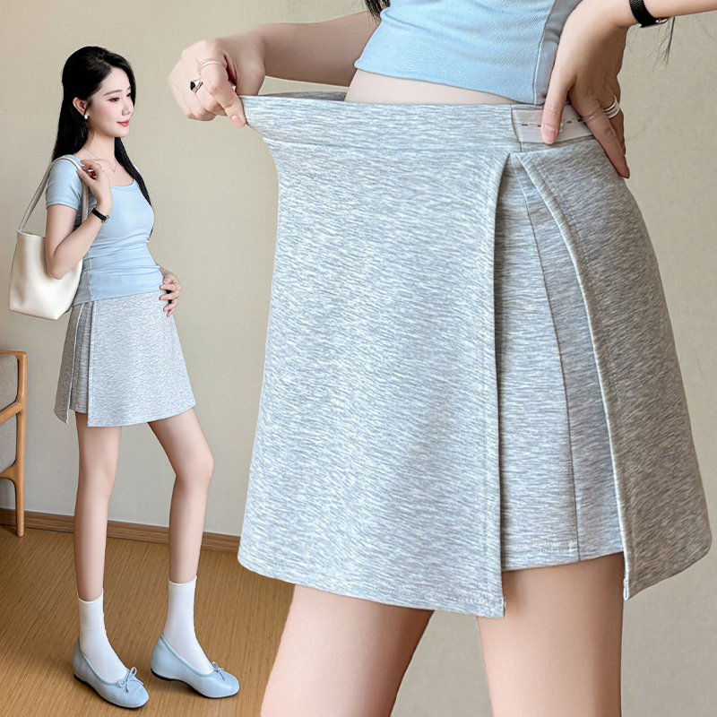 임산부 핫걸 운동 미니 스커트 여성 여름 2026 디자인 센스 측면 트임 노출 방지 빈 가스 층 치마바지 타이트 스커트