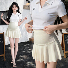 批发孕妇纯棉托腹裙<b class='q'>夏</b>装薄款a字防走光短裙<b class='q'>夏</b>季网球短裙孕妇半身裙