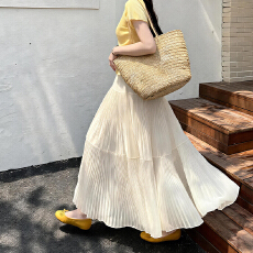 批发孕妇垂感半身裙女2026<b class='q'>夏</b>季新款高腰大摆a字裙子雪纺裙蛋糕百褶裙