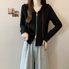 批发实拍2026春装新款胖mm<b class='q'>大码</b>女学院风休闲连帽开衫卫衣长袖上衣潮