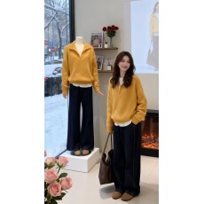 批发韩版时尚翻领高级感毛衣长袖针织衫女超好看宽松显瘦时髦减龄上衣