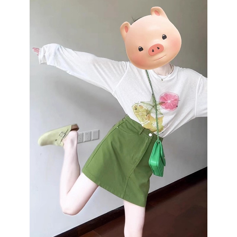 rosee 한 부서 재미있는 과일 자외선 차단 블라우스 긴팔 티셔츠 여성 여름 새로운 캐주얼 마이크로 ~을 통해 느슨함 맨위 트렌디