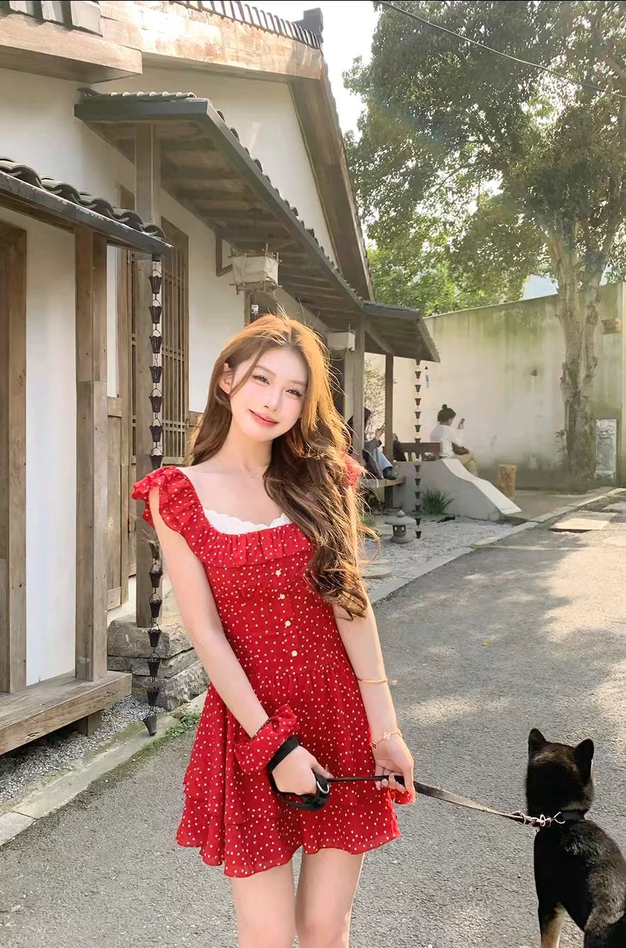 마 지 마 지 휴일 绯 양 프랑스식 그는 벤 바람 오프숄더 드레스 여름 연령 감소 슬림해 보이는 미니 스커트