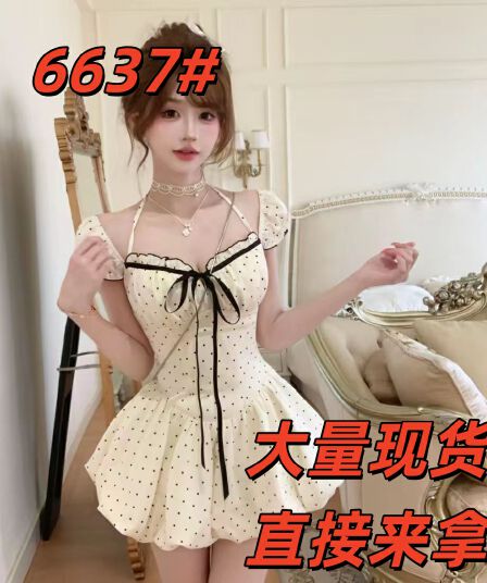 루이 茜 웨이 Sher S 우우 우우 밀크 티 봄 여름 달콤함 천 금빛 바람 중국 스타일 의류 드레스 r66610h