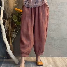 批发已出货 韩版<b class='q'>棉麻</b>套装女夏季新款印花拼接上衣哈伦<b class='q'>裤</b>显瘦两件套