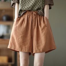 批发休闲工装裤纯棉短裤<b class='q'>百搭</b>2026夏季新款大码女装松紧腰五分裤阔腿裤