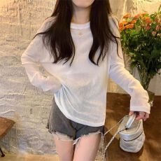 批发原版面料大码春夏季2026新款宽松百搭圆领套头薄款防晒衫上衣T恤