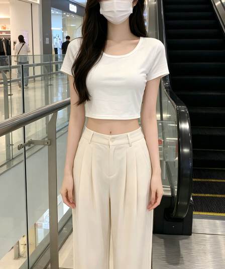 있음 선적 반팔 티셔츠 여성 여름 새로운 한국 스타일 순수한 욕망 바람 핫걸 몸매 가꾸기 쇼트 스타일 이슬 뼈의 섹시함 긍정적 인 어깨 의류