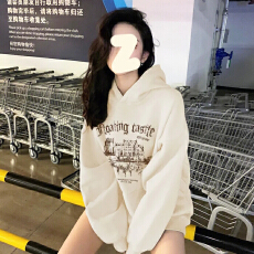 批发薄款/加绒 <b class='q'>韩版</b>原宿BF套头连帽卫衣女学生盐系宽松上衣秋冬季外套