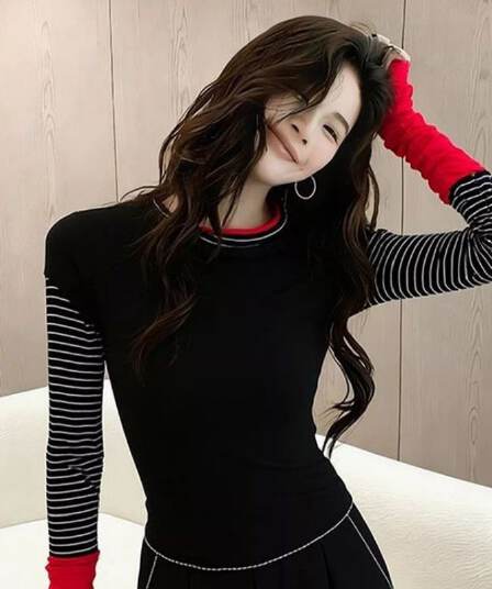 경관 그림 와 사고 방식 모달 260 그램 1 1 가을 겨울 작은 대중 디자인 몸매 가꾸기 기본 셔츠 맨위