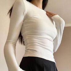 批发德绒秋冬修身<b class='q'>紧身</b>收腰长袖上衣