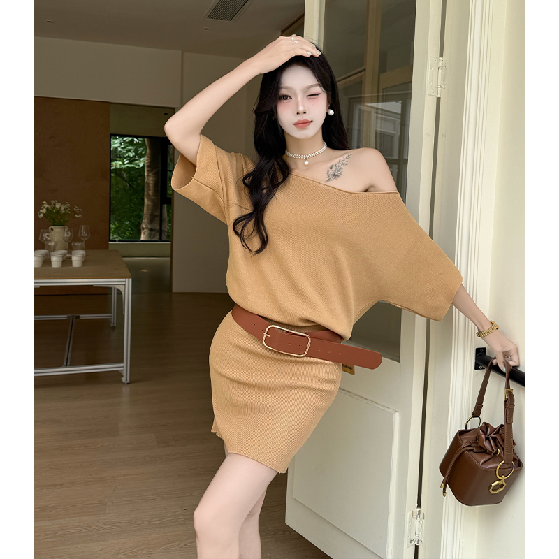 한 부서 드레스 작은 검은 드레스 여름 치마 타이트 스커트 작은 키 품격 섹시함 허리 수축 오프숄더