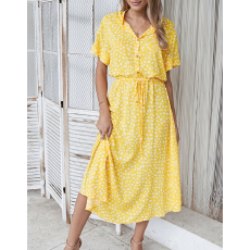 批发新款石头花前开扣<b class='q'>连衣裙</b>