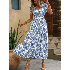 批发新款花朵飞飞袖<b class='q'>连衣裙</b>