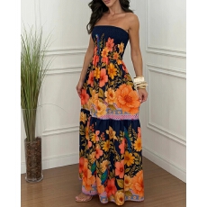 批发抹胸定位花新款<b class='q'>连衣裙</b>