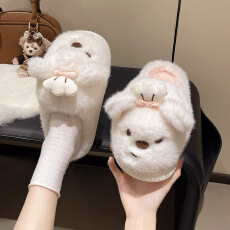 批发2025<b class='q'>秋</b>冬新款百搭防滑厚底毛毛拖居家女鞋货号