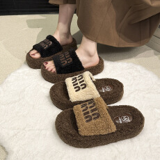 批发2025<b class='q'>秋</b>冬新款厚底毛毛拖鞋女鞋货号