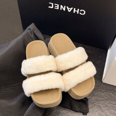 批发2025<b class='q'>冬</b>季新款厚底毛毛拖鞋女外穿拖鞋货号