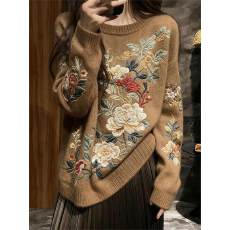 批发新中式<b class='q'>女装</b>国风毛衣气质高级感超好看宽松针织上衣女2025秋季新款