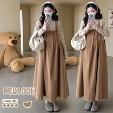 实拍韩版孕妇秋装大码孕妇背带裙＋打底衫两件套网红孕妇套装